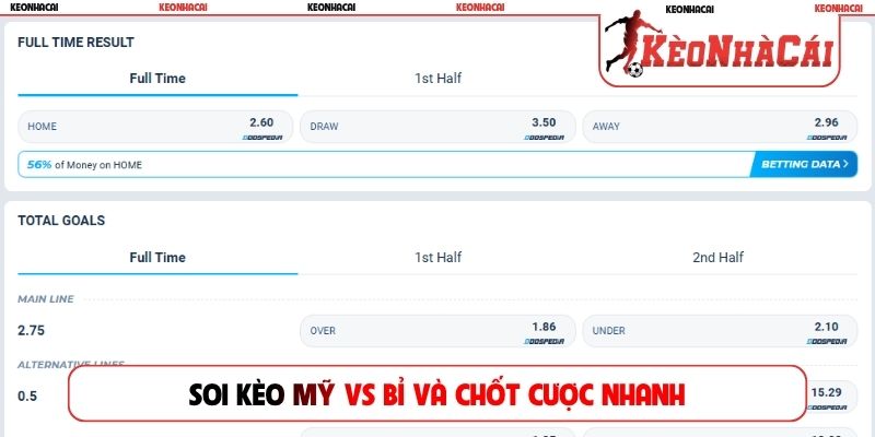 Soi kèo Mỹ vs Bỉ và chốt cược nhanh